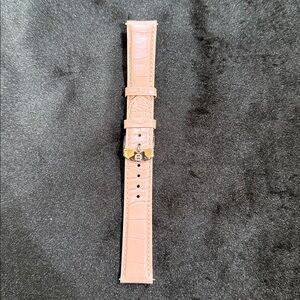Authentic Michele 18mm pearlescent light pink alligator watch strap.